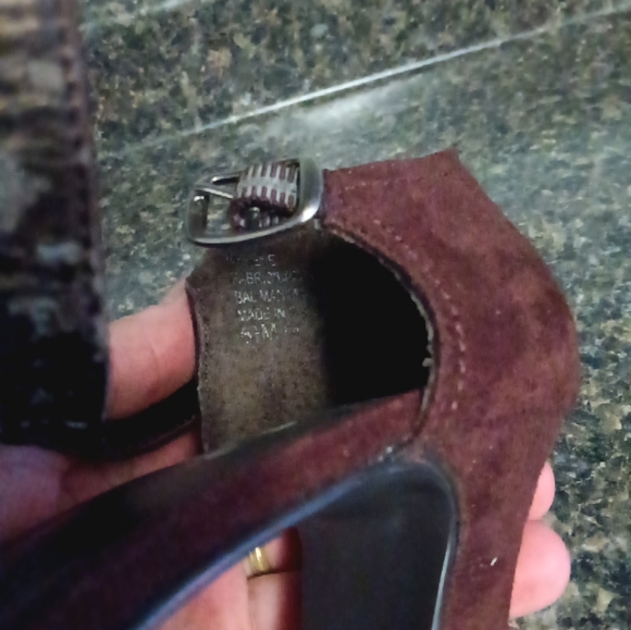 VTG Y2K Mudd Kyrene Brown Velveteen Chunky Mary Jane T Strap Heels Women's 6.5 - Picture 8 of 9